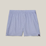 Classic Fit Boxer Navy and White Poplin Tattersal