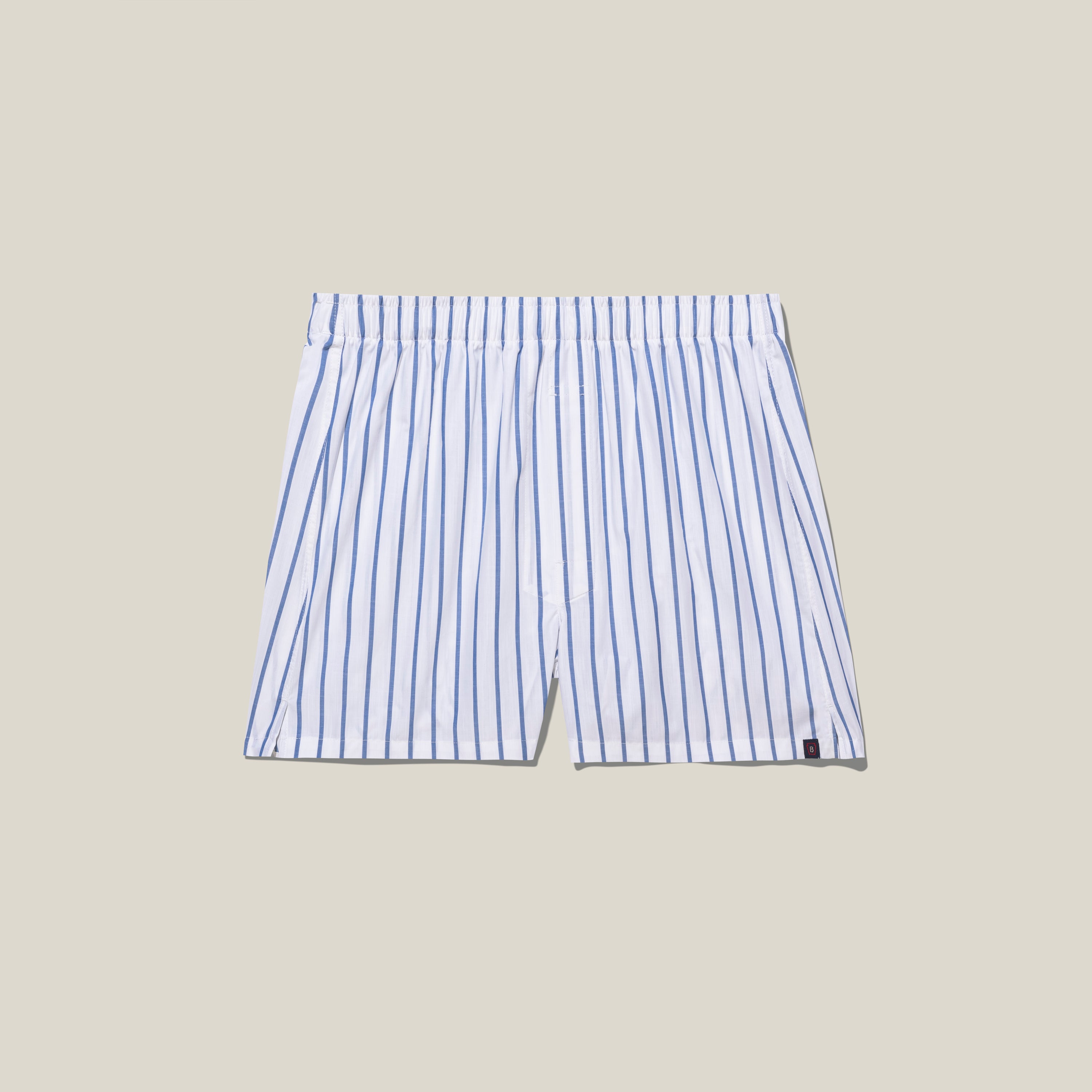 Classic Fit White Blue Stripe