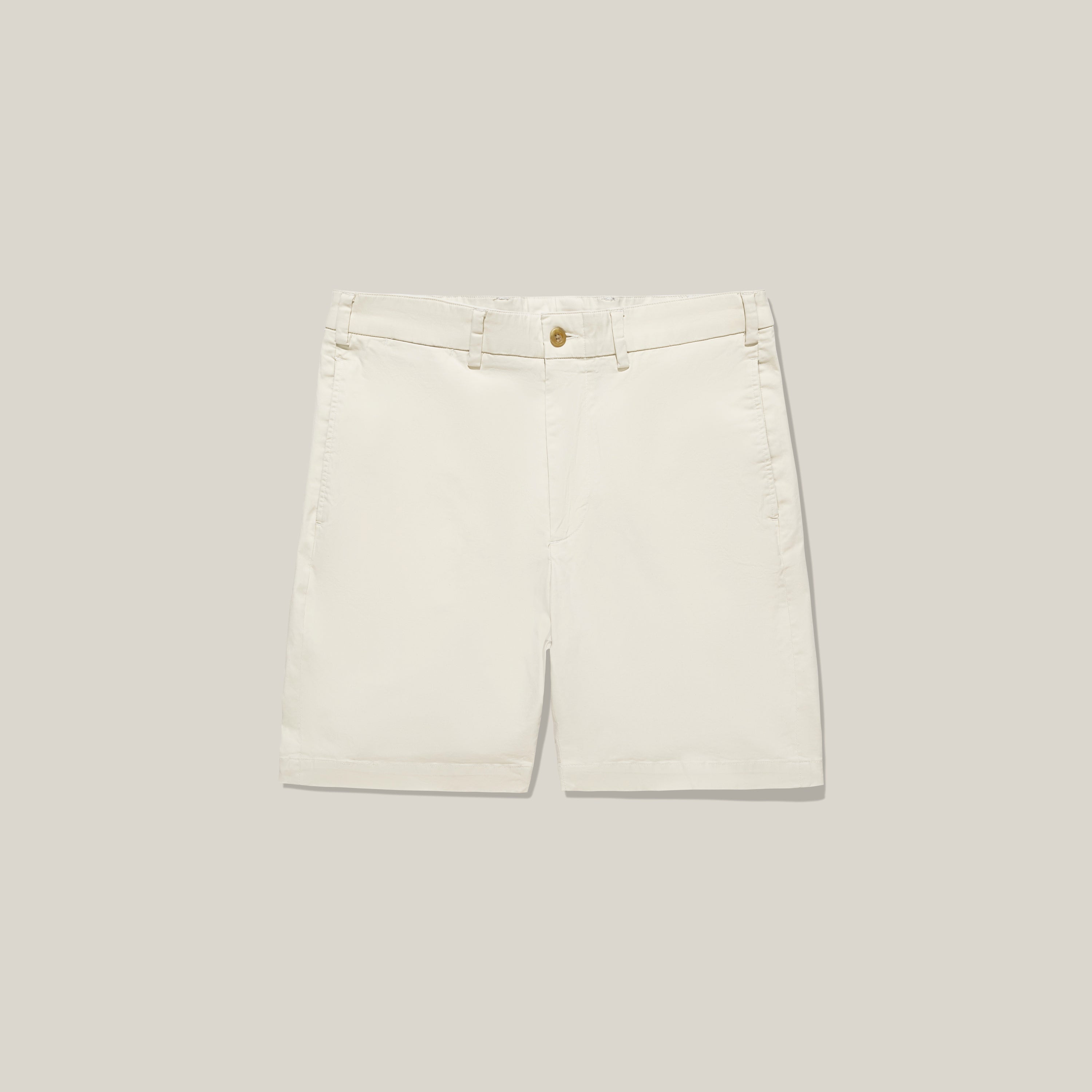 【THE MOZZ】Billy Cotton Half Pants Broken-In-Twill Shorts – Plain Front - Classic Fit – M2S